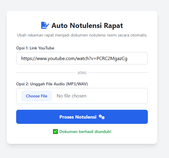 Auto Notulensi Rapat: Sistem Cerdas Transkripsi dan Rangkuman Rapat Otomatis
